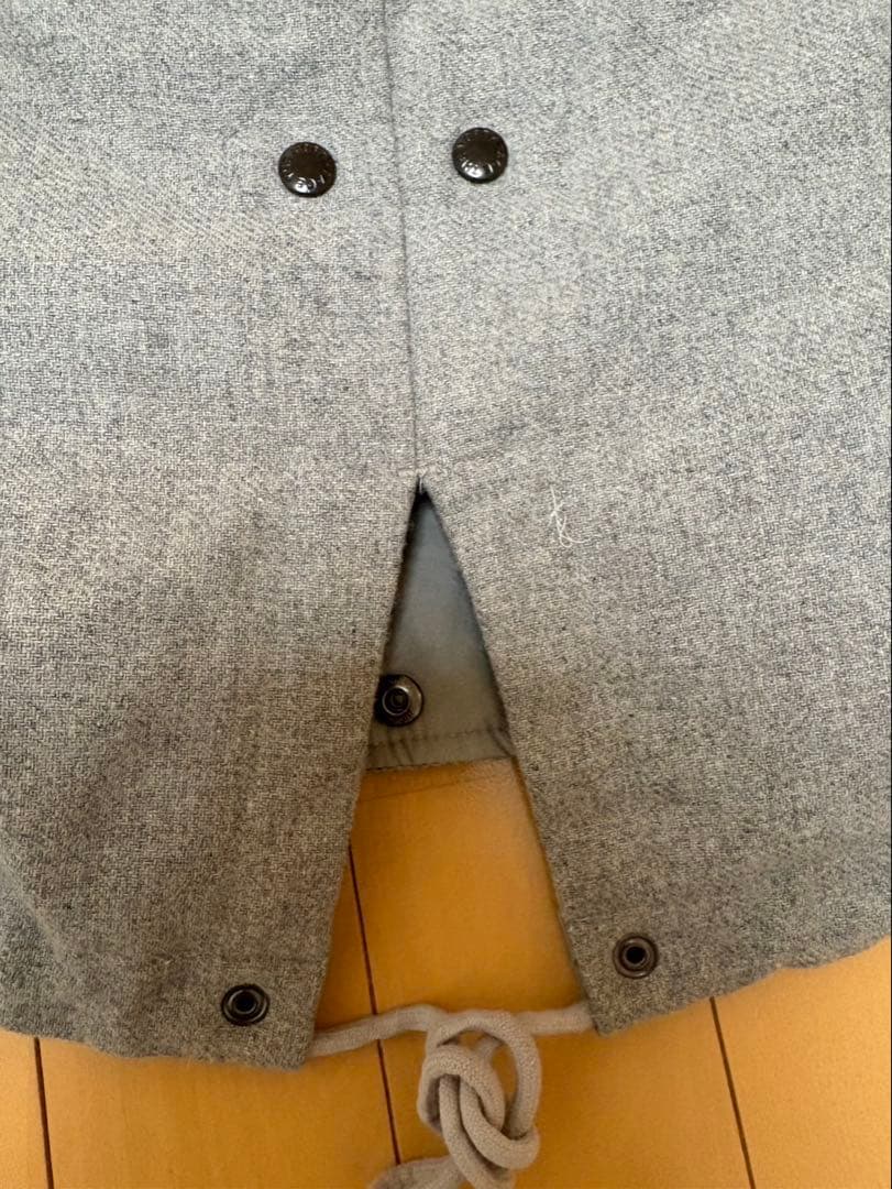 ノースフェイス ロングダウンコート ファー付 グレー S