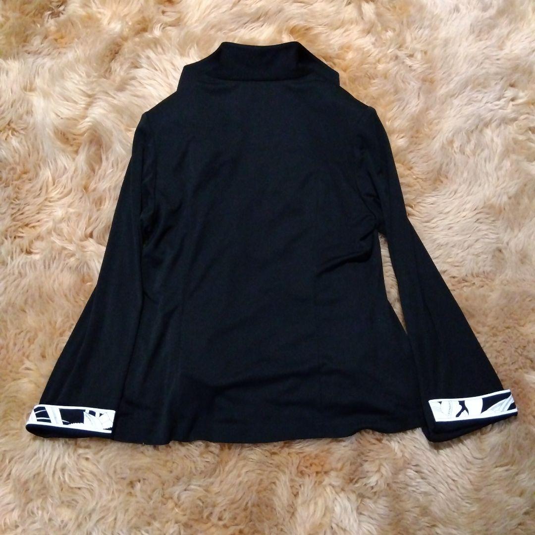 LEONARD テーラードジャケット ブラック/ホワイト　トリム