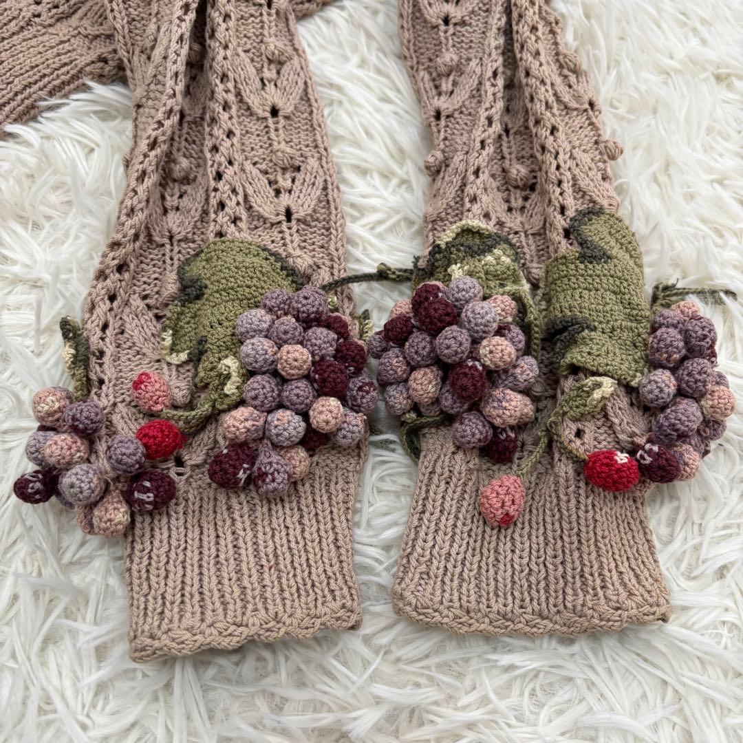 KANEKO ISAO（カネコイサオ）ブドウ刺繍 ニットカーディガン M相当