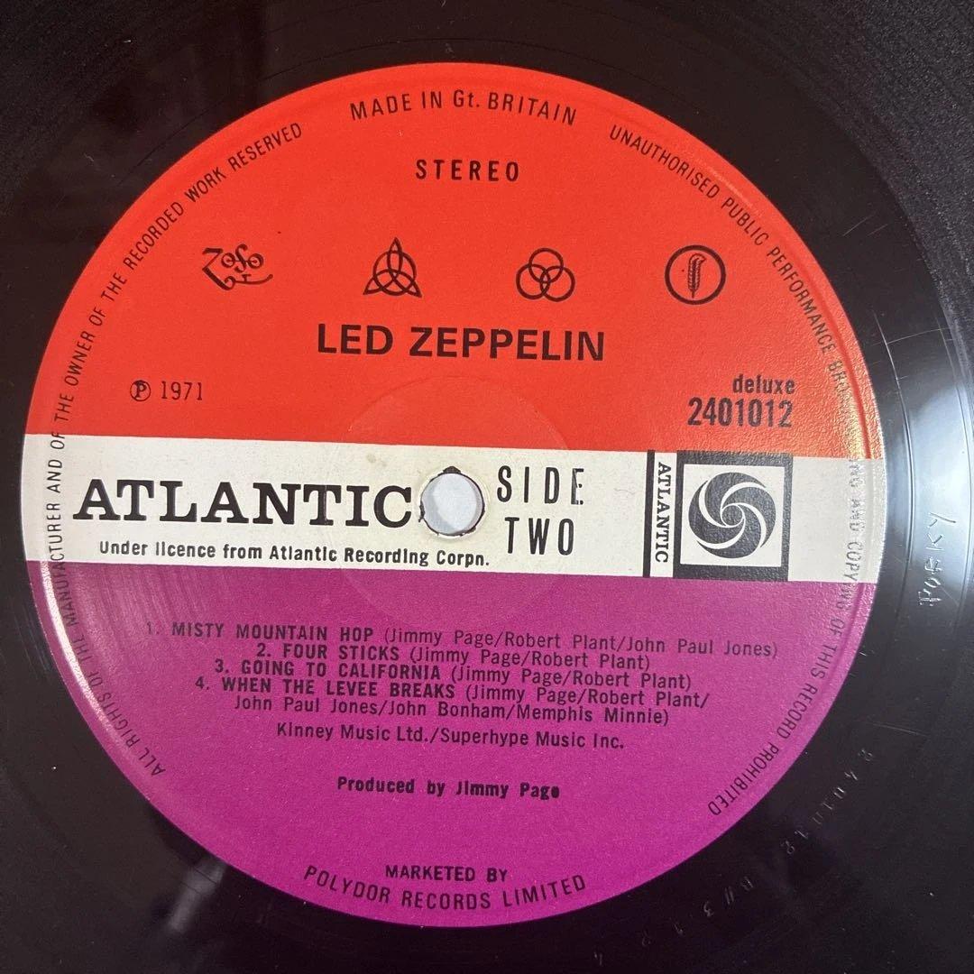 レッドツェッペリン 名盤 レコード Ⅳ UKオリジナル盤