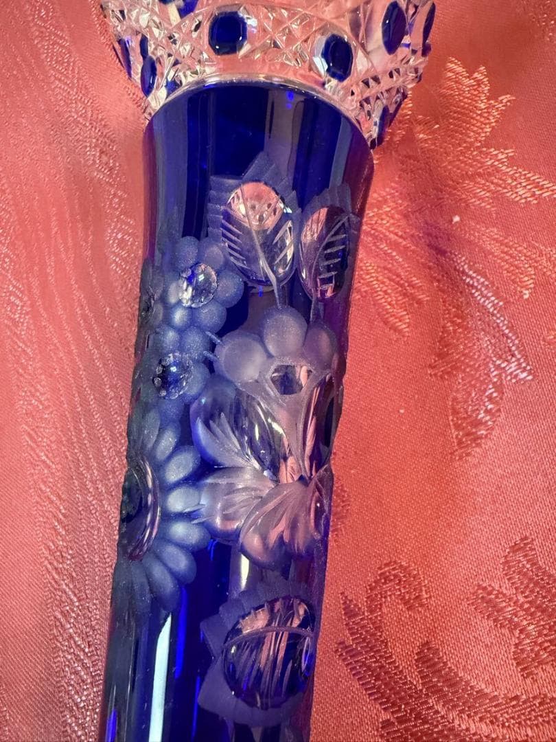 マイセンクリスタル　フラワー　一輪挿し　ブルーブーケ　フラワーベース　花瓶