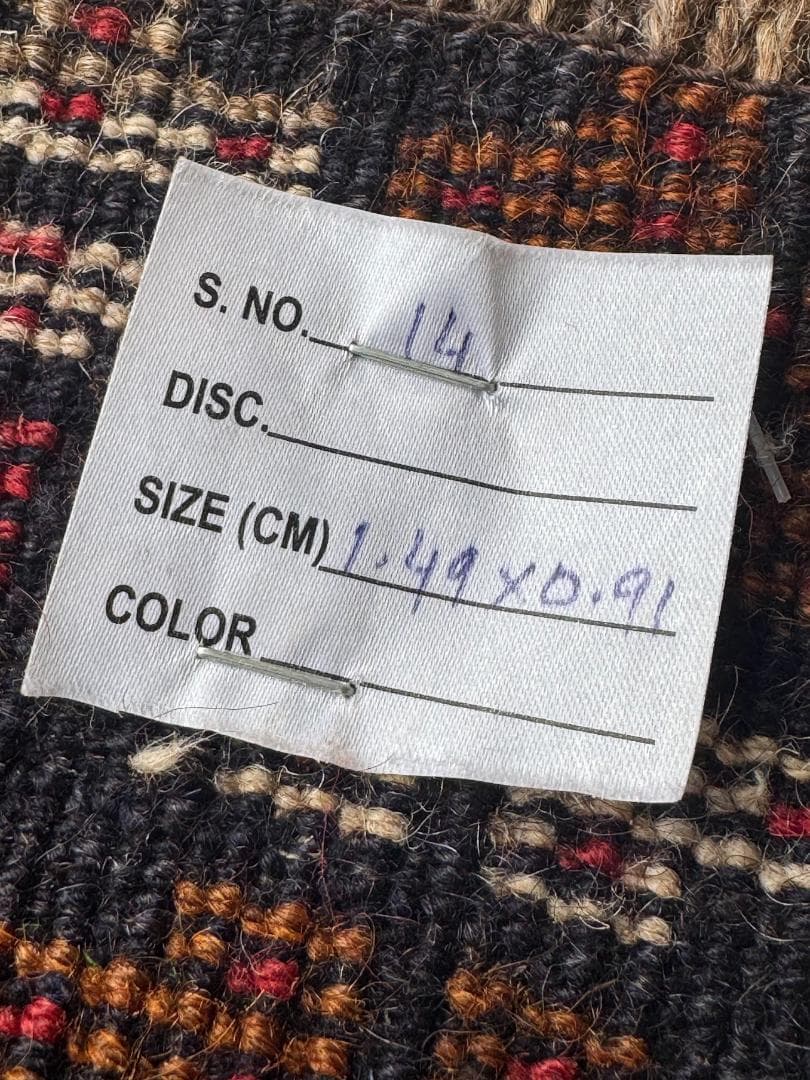 訳ありヴィンテージ　91×149cm　バルーチ族　トライバルラグ　手織り　ウール