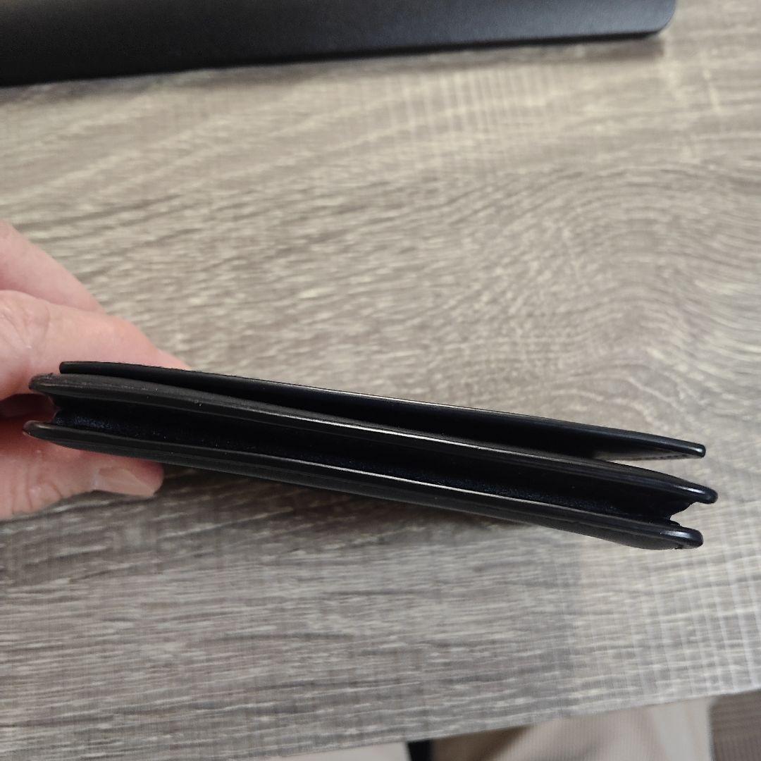 ブラックレザー名刺入れ 編み込みデザイン