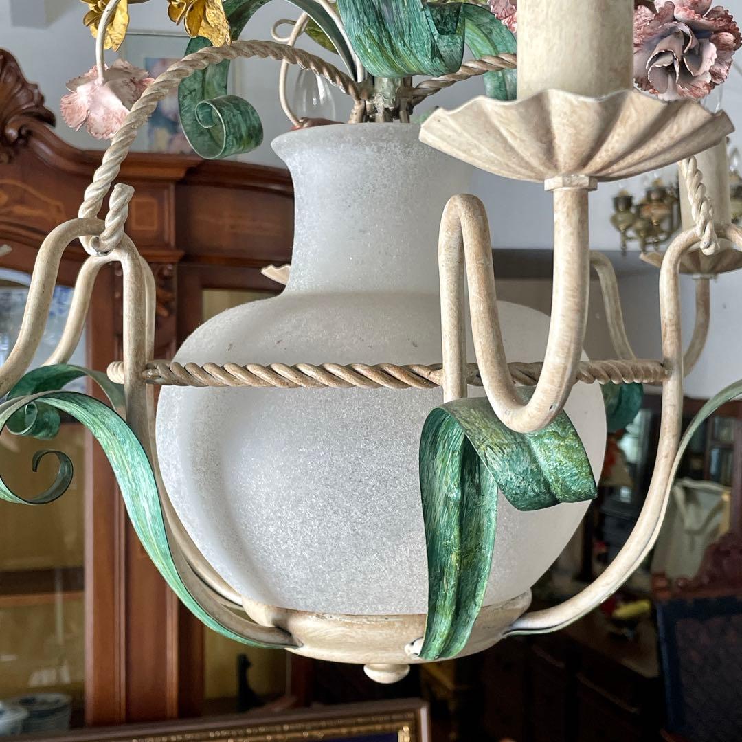 r193 イタリア製 優雅な時間を紡ぐ フローラルシャンデリア