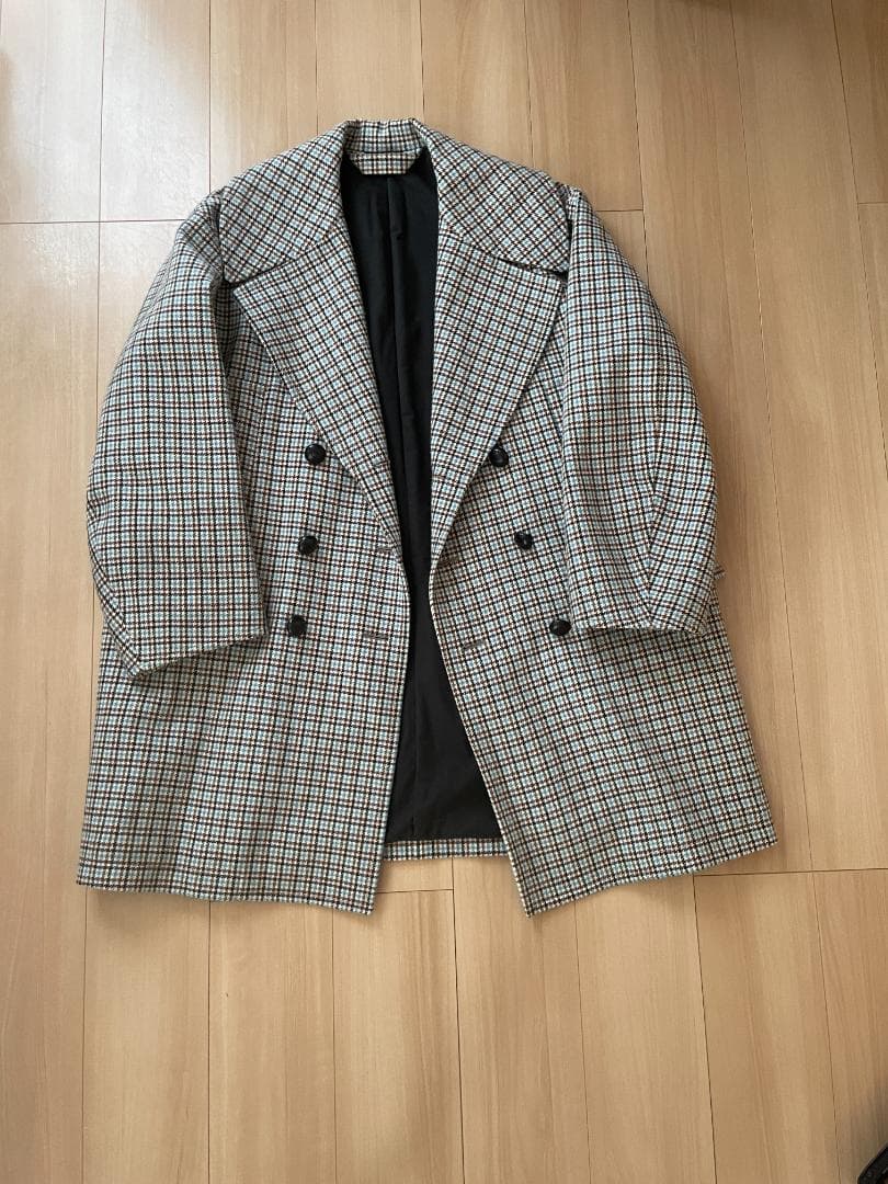 【レア美品】秋冬 MARKAWARE ウール ガンクラブチェック ビッグコート