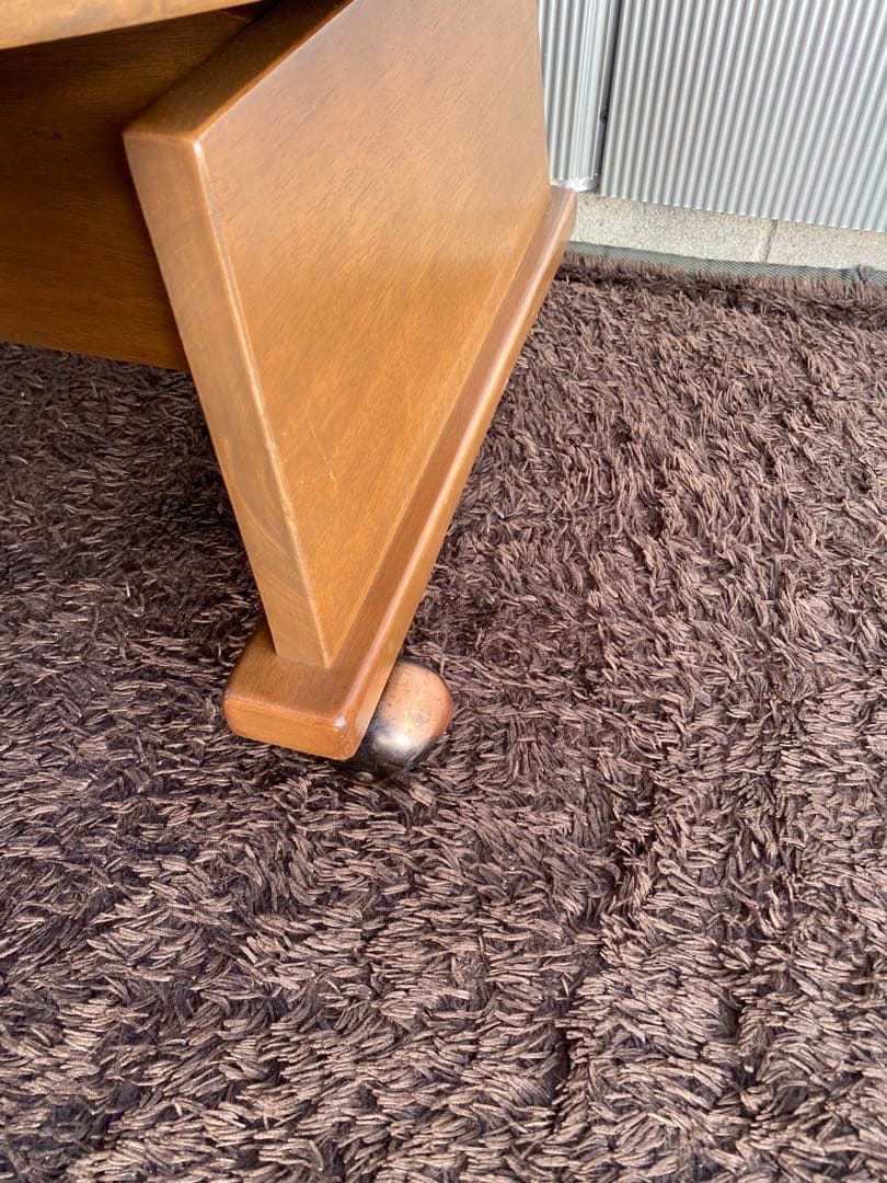 美品！木製アームチェア (キャスター付き)ヴィンテージ　レトロ