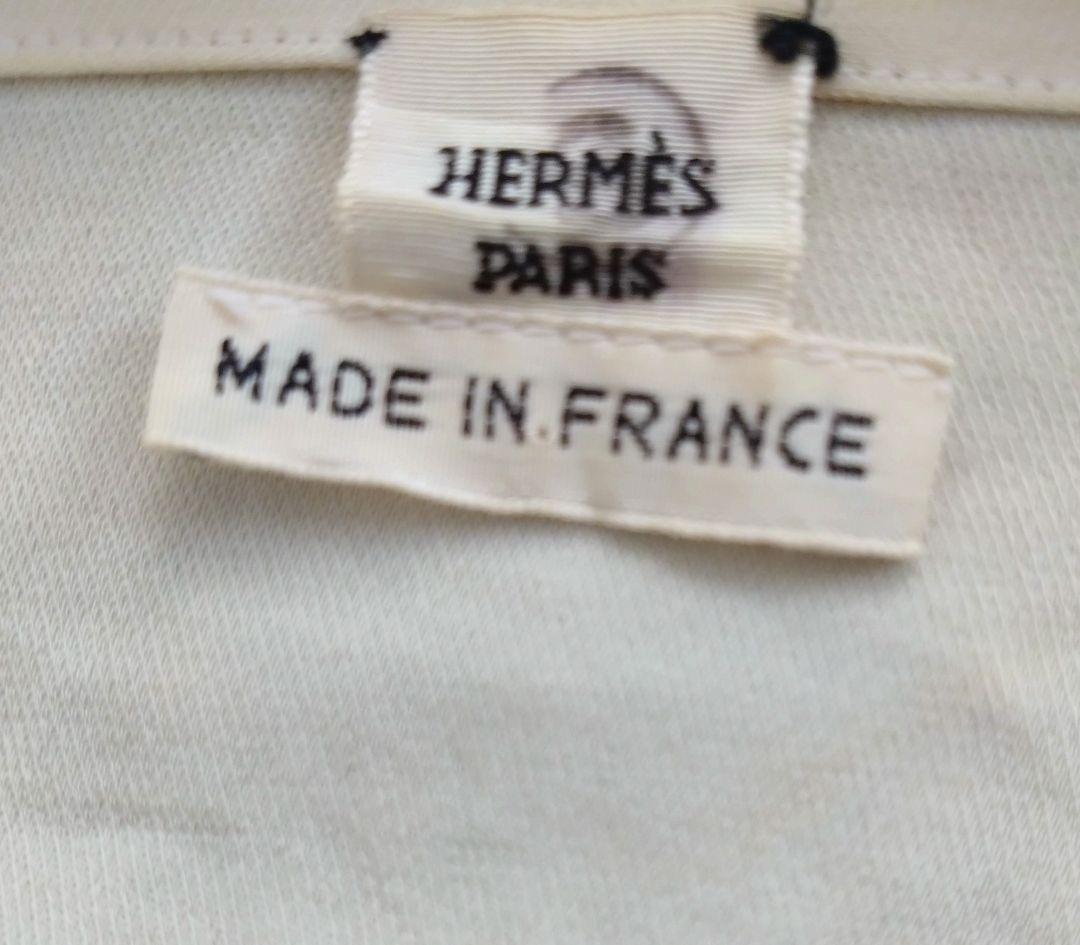 HERMES 　ストライプ 長袖 トップス　エルメス 長袖カットソー シルク