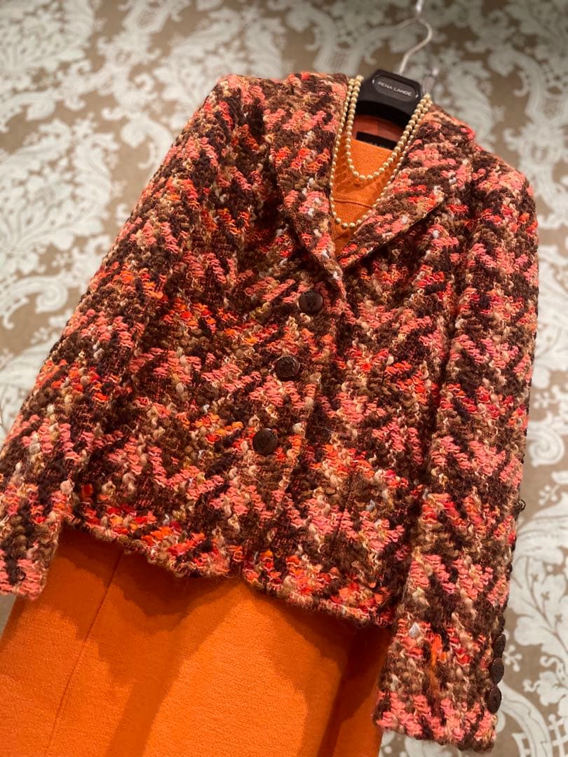 RENA LANGE 華やかなツイードジャケット　42 ￼クリスマスパーティ