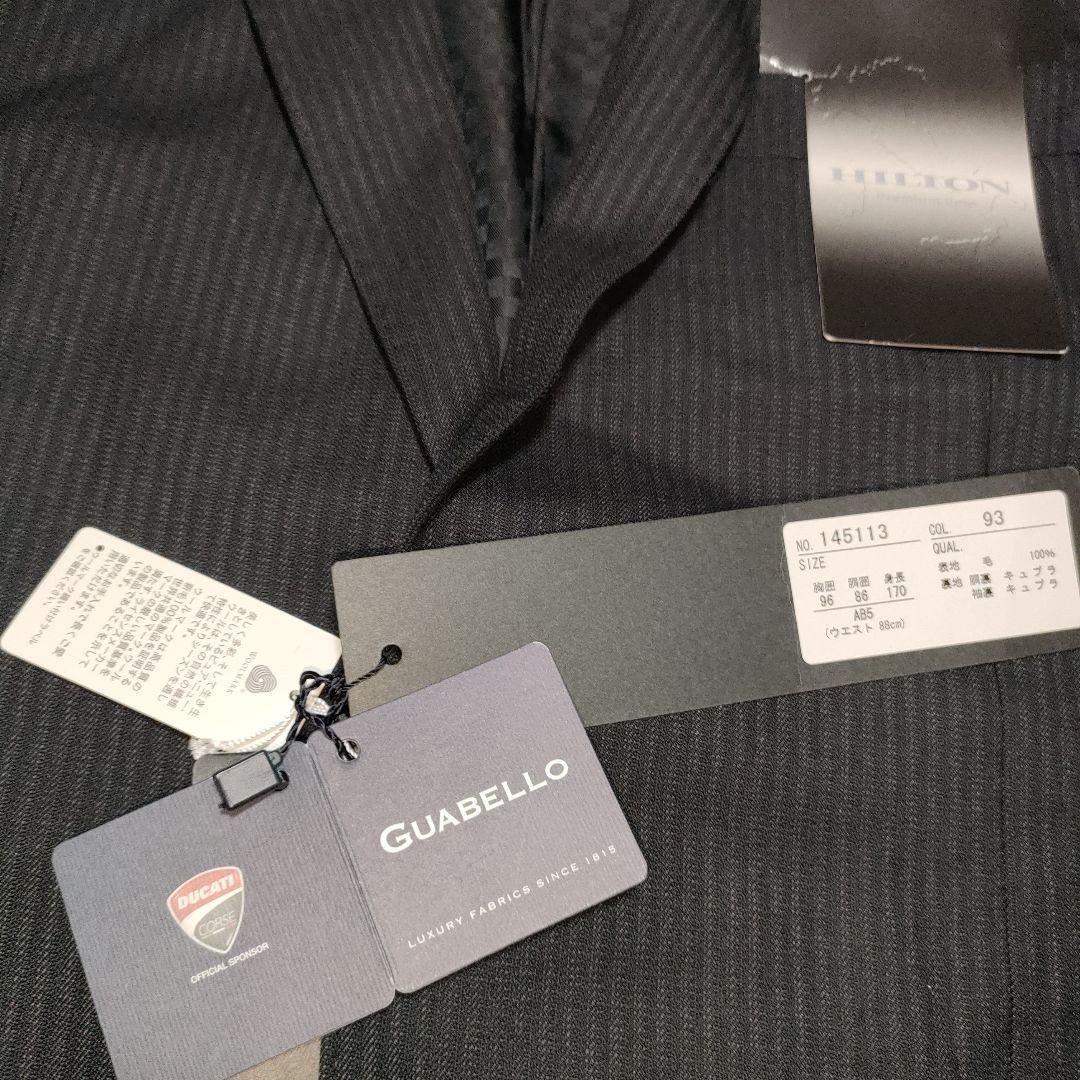 新品！　ヒルトン　グアベロ ドゥカティ　ストライプ　セットアップ　黒　AB5