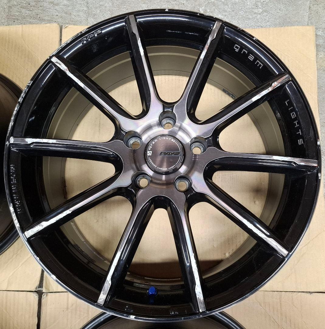 レイズ グラムライツ ホイール 4本 7.5J 18インチ 114.3　送料込み