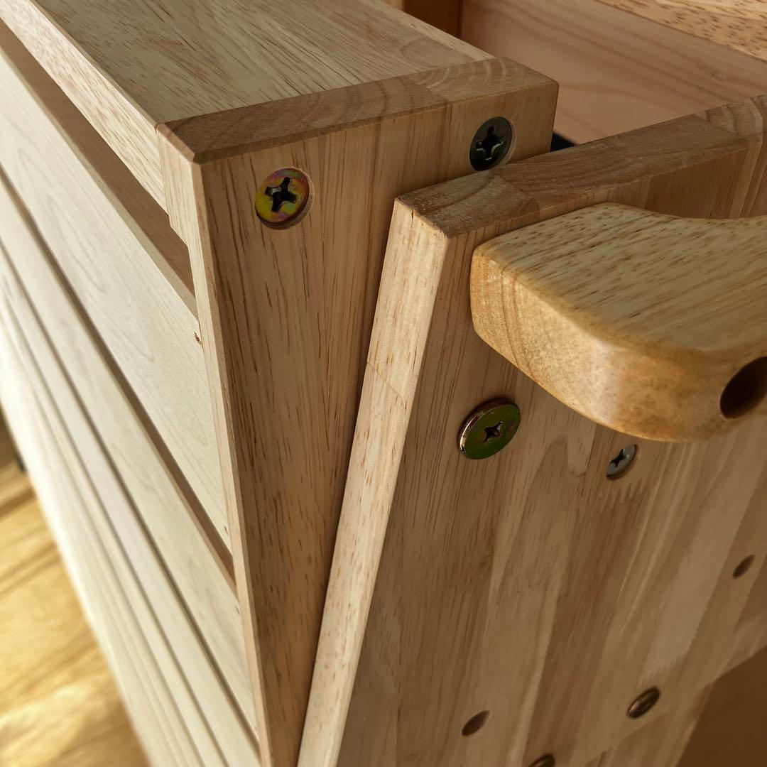 中居木工 折りたたみひのきスノコベッド ダブルベッド ミドルタイプ 日本製 国産