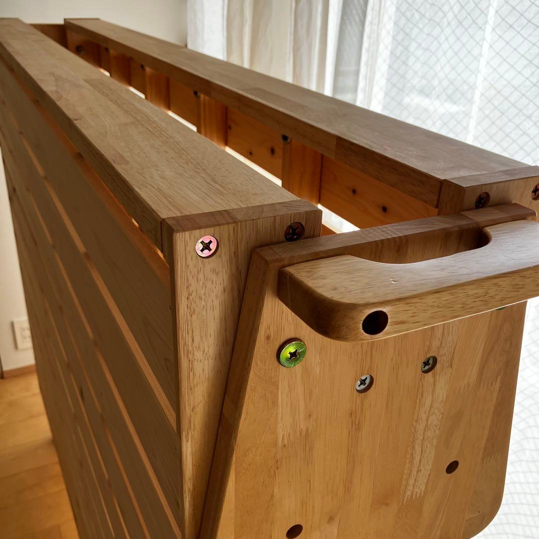 中居木工 折りたたみひのきスノコベッド ダブルベッド ミドルタイプ 日本製 国産