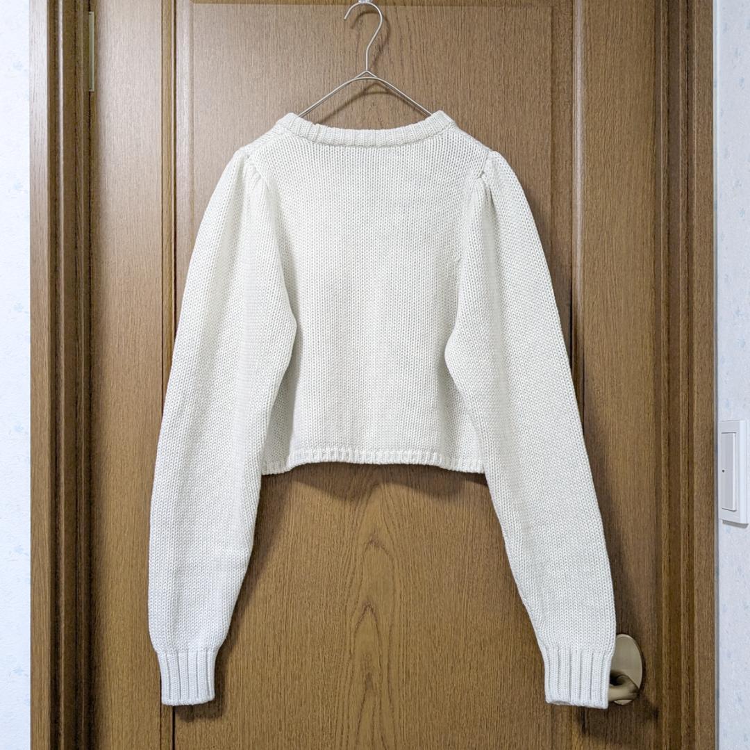 良品 ETRE TOKYO コットンパフクロップドカーディガン カシミヤ混