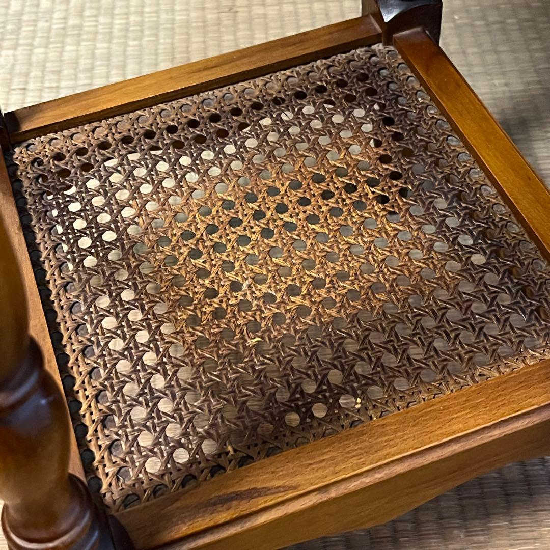 カリモク ナイトテーブル ラタン 花台 サイドテーブル 電話台