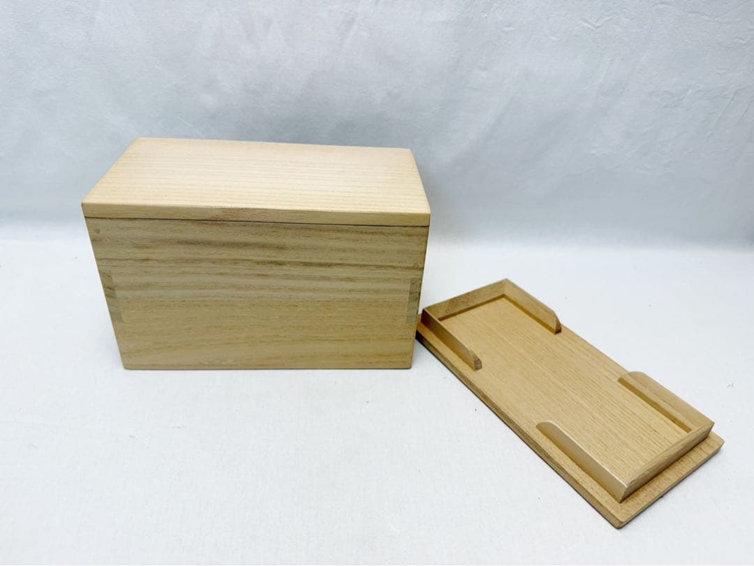 ほぼ未使用 茶道具 玄々斎好写 出合桟蓋 茶通箱 木製朱塗 蒔絵棗 大津袋 茶入