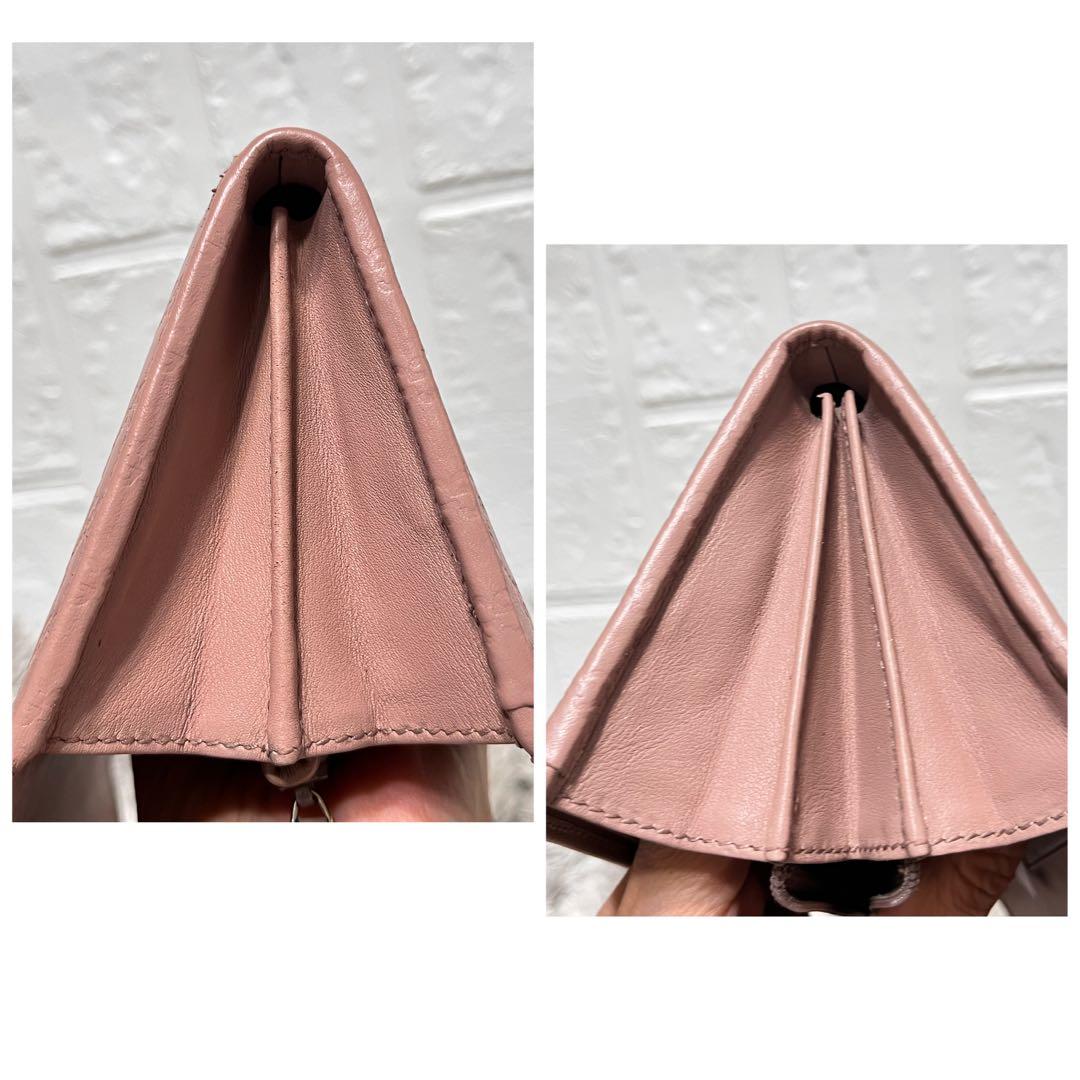 美品✨GUCCI マイクロシマ　くすみピンクベージュ　インターロッキング金具