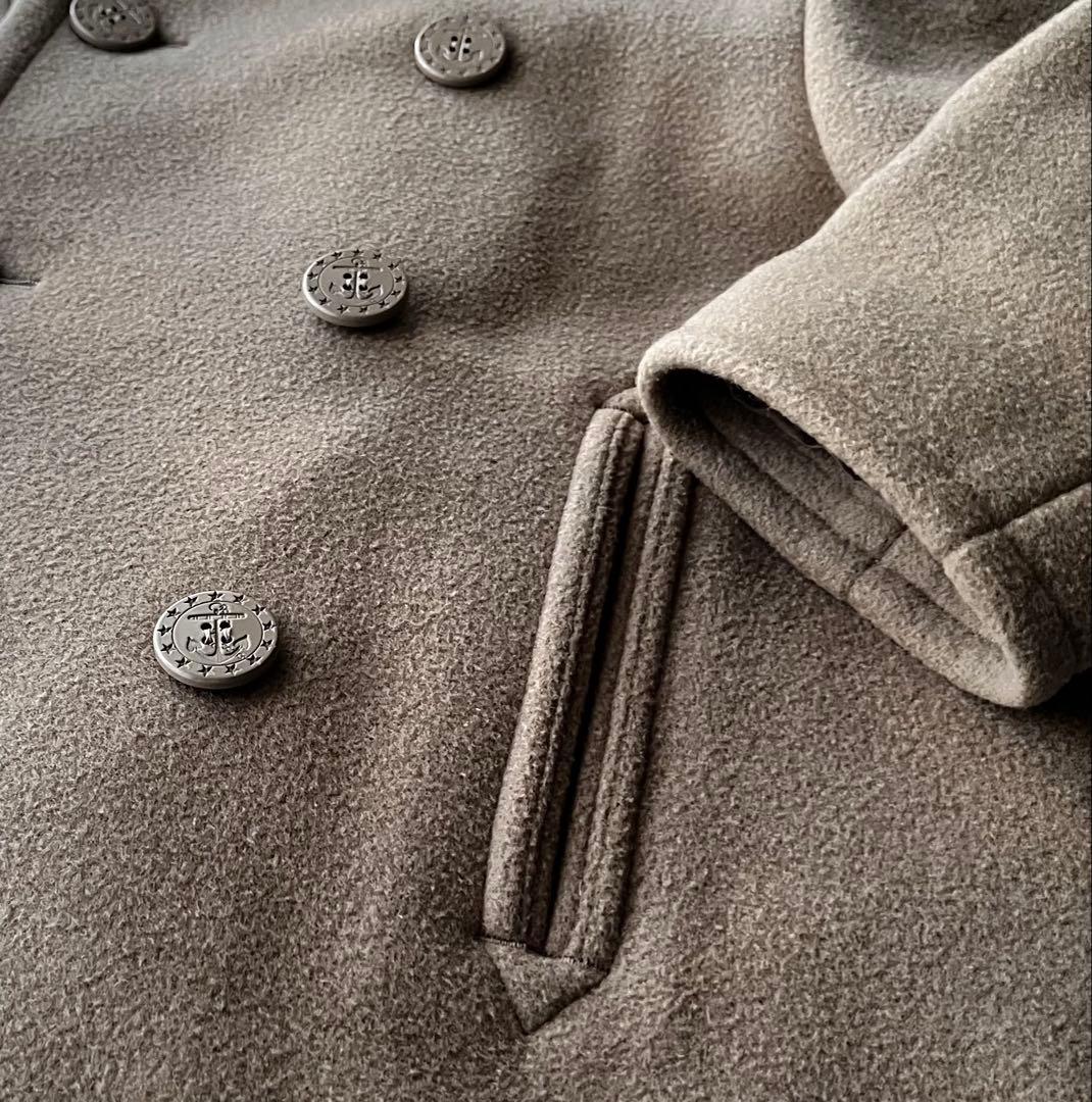 HYKE ハイク メルトンウール ピーコート ダブル アンカーボタン キャメル