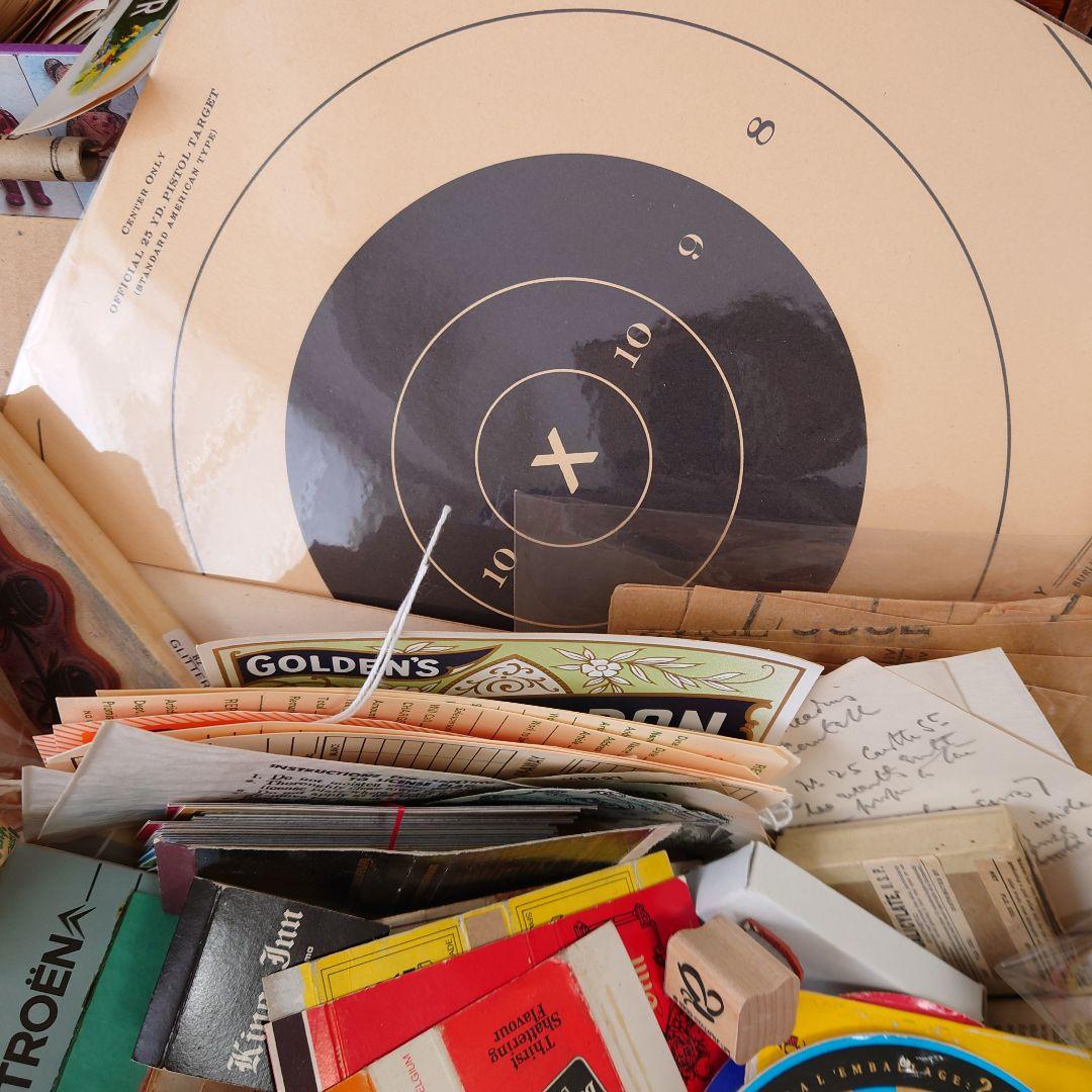 80サイズ/たっぷりephemeral box☆ヴィンテージ海外紙モノ