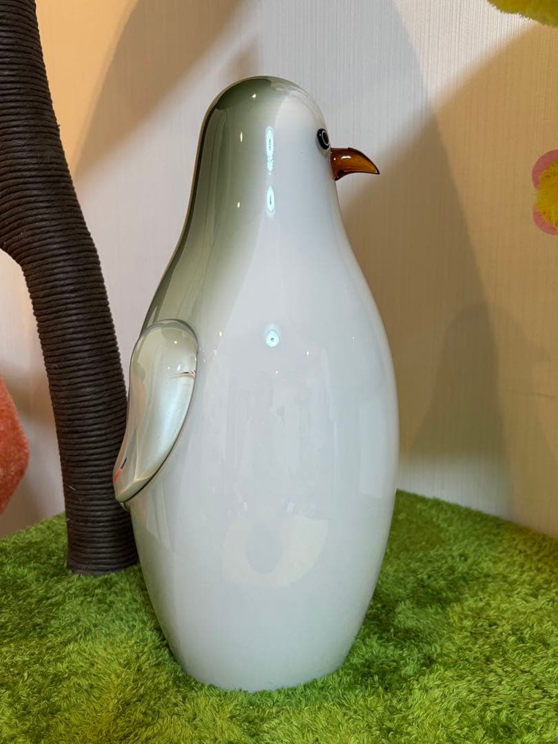 ヤマギワ 岩津ガラス ペンギン 大きなガラスのフロアスタンド　硝子細工