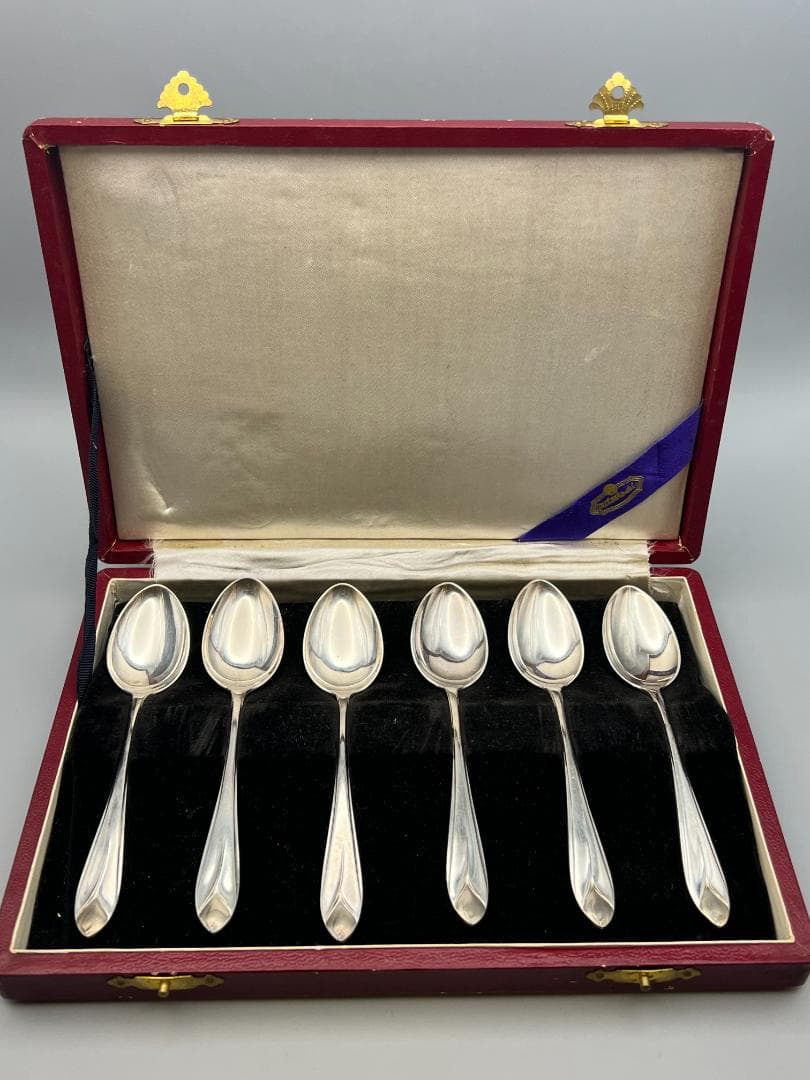 【海】SILVER　MITSUKOSHI刻印　スプーン６点セット　元箱付　86g