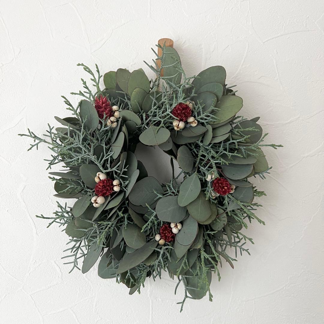 【SALE】ポポラスとブルーアイスのクリスマスリース* * *ラッピング無料