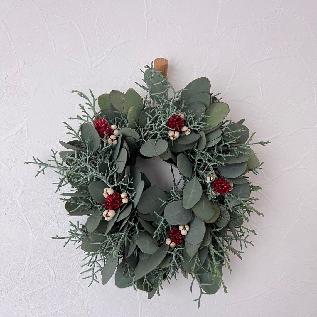 【SALE】ポポラスとブルーアイスのクリスマスリース* * *ラッピング無料