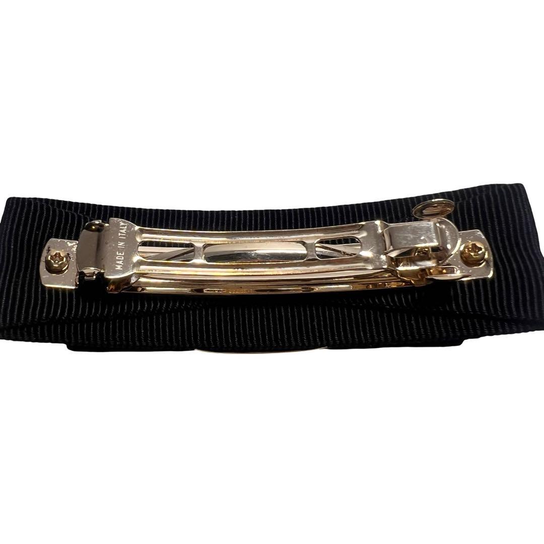 【美品】Salvatore Ferragamo 黒リボンバレッタヘアアクセサリー