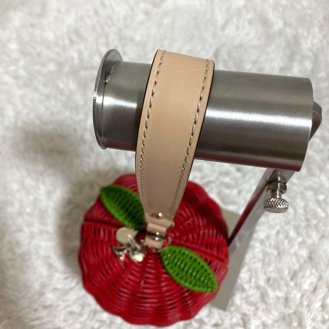 保存袋＆チャーム付き♡ ケイトスペード りんごバッグ かごバッグ 赤