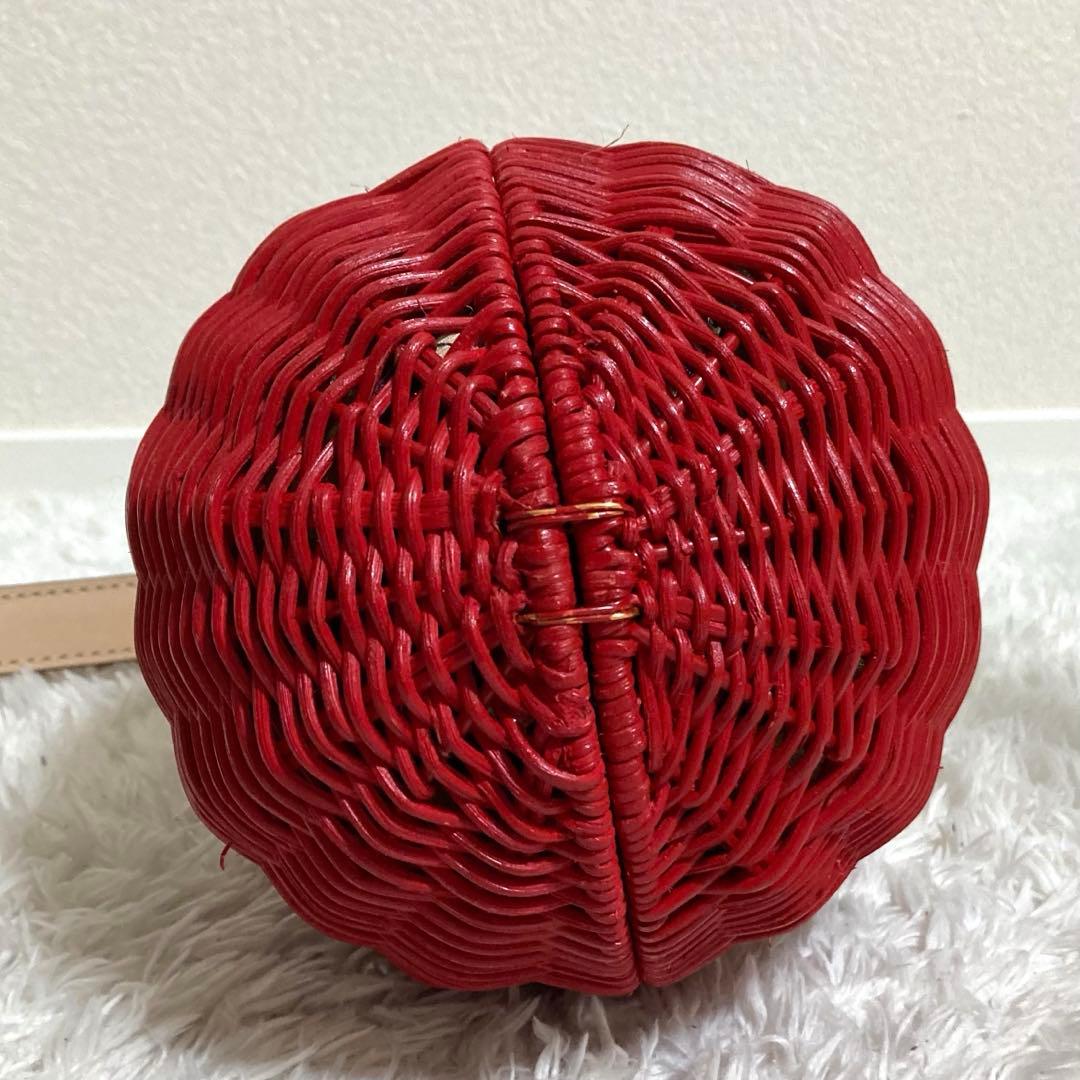 保存袋＆チャーム付き♡ ケイトスペード りんごバッグ かごバッグ 赤