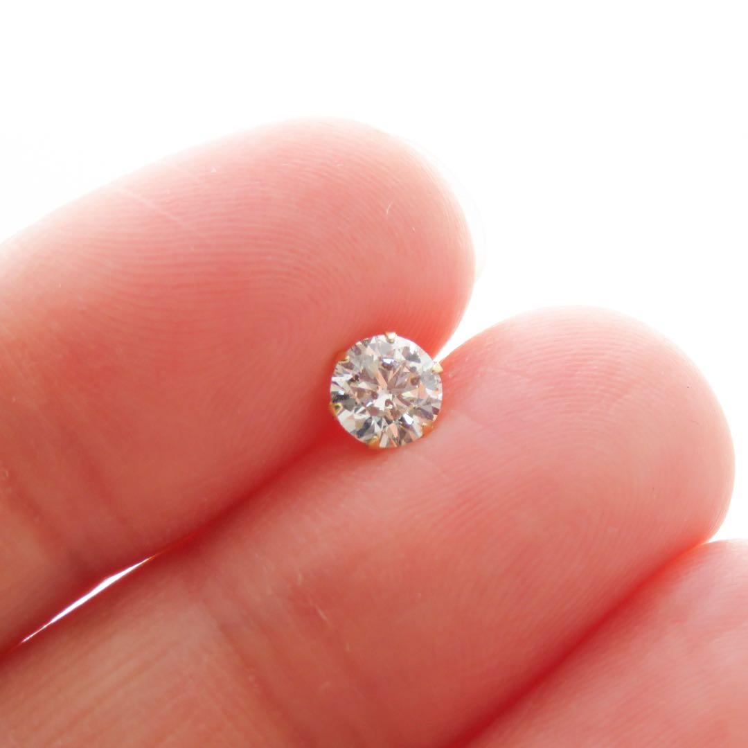 ふ*わ様 K18YG ダイヤモンド 0.498ct（刻印0.5）片耳ピアス　ソ付