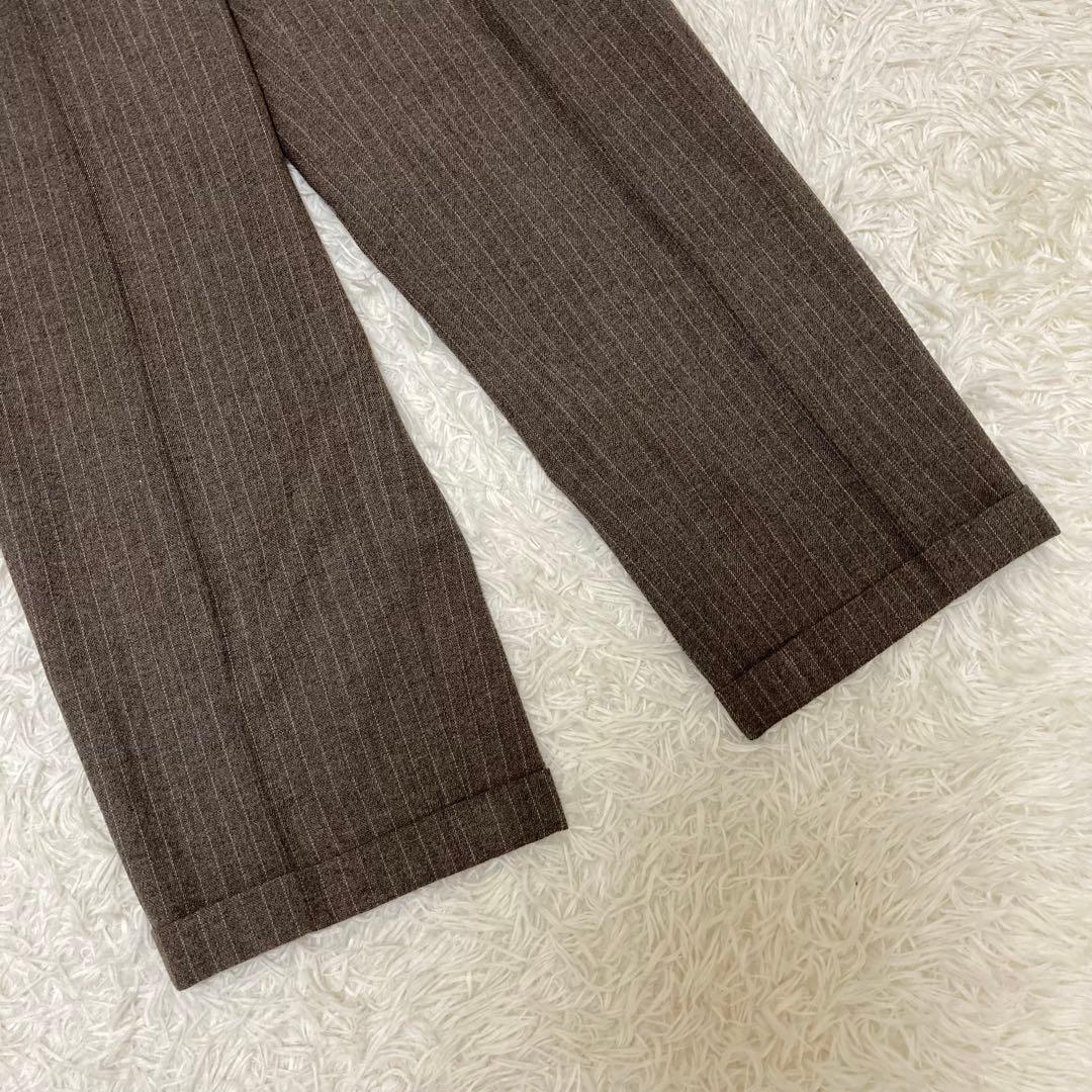 HANAE MORI スーツセットアップ　ダブルジャケット　ストライプ　ブラウン