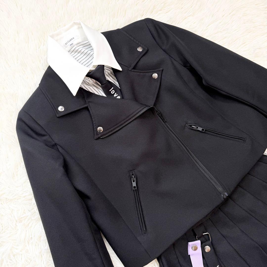 【美品】アリサナ　卒業式スーツ6点セット　ライダース　160