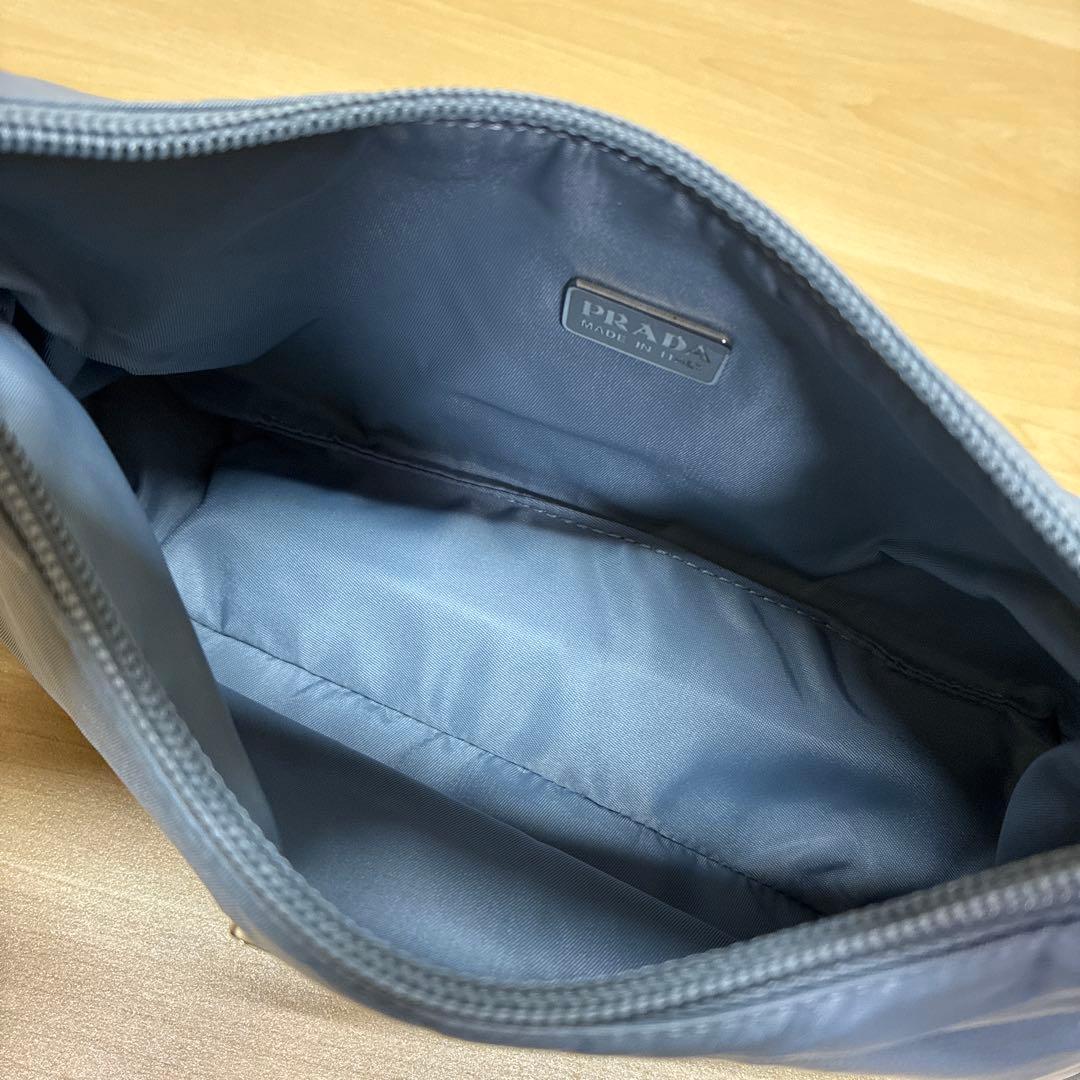 PRADA プラダ　ハンドバッグ　ミニバッグ　ポーチ　ナイロン　ライトブルー系