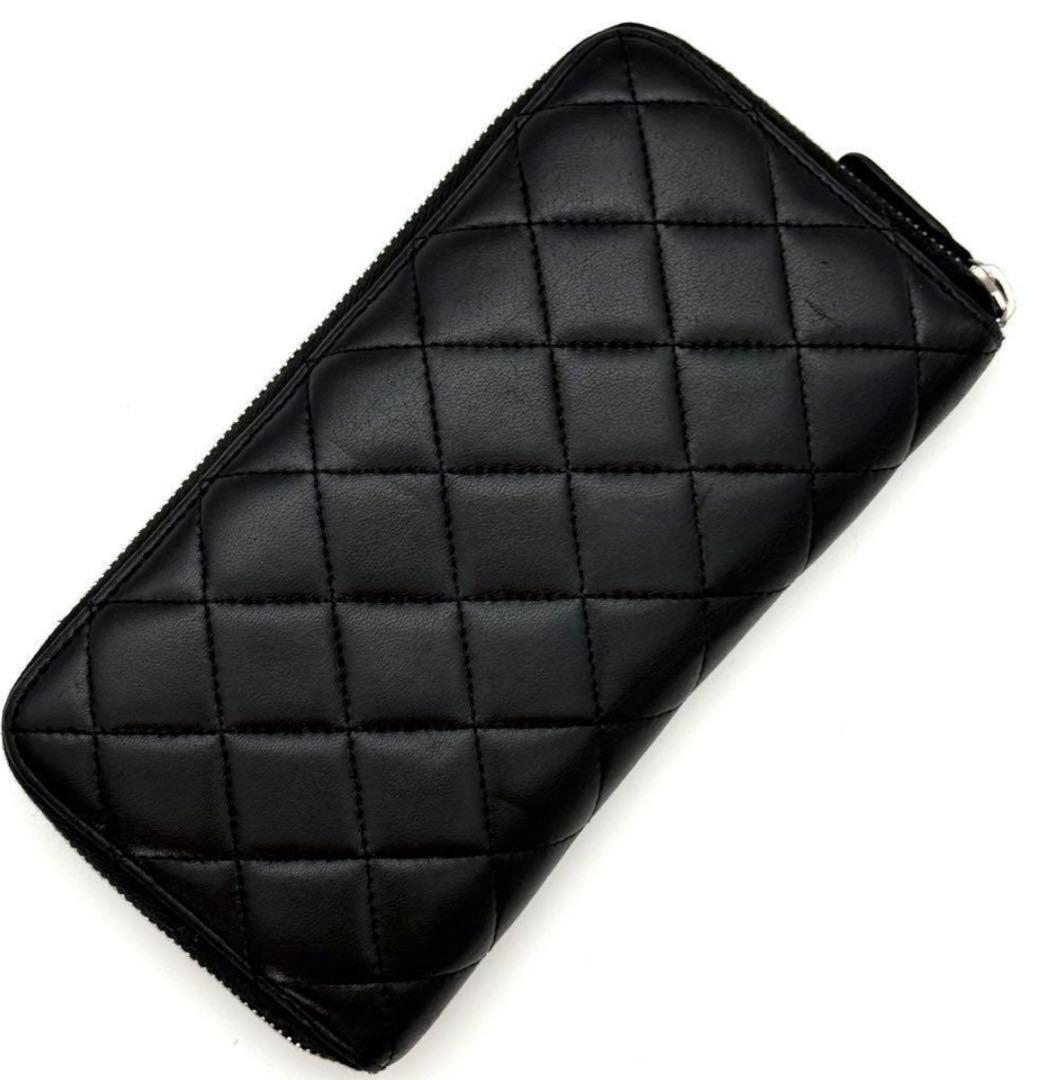 シャネル　マトラッセ 長財布　ラムスキン　美品