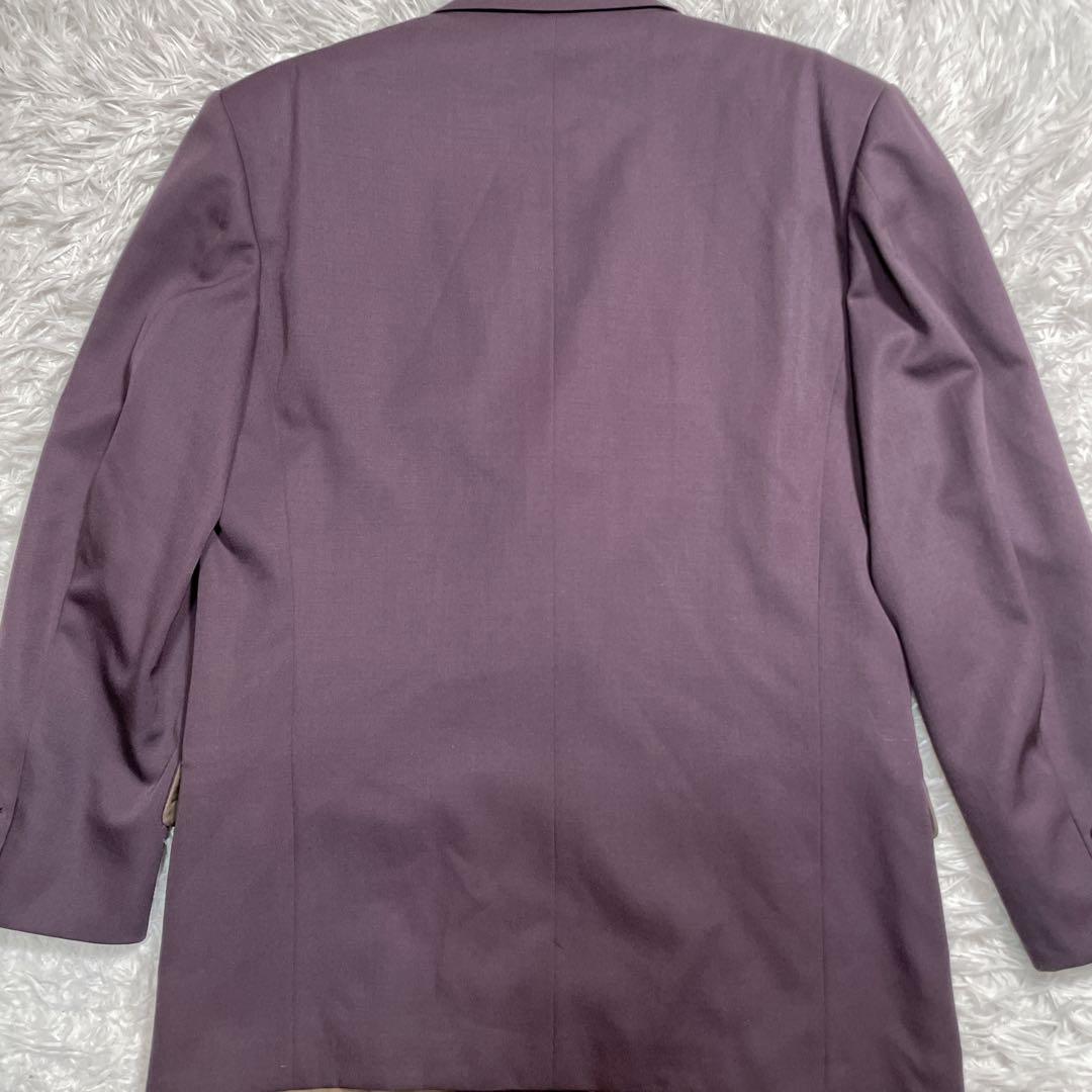 ヴィンテージ　ダブル　スーツ　セットアップ　紫　パープル　XL相当