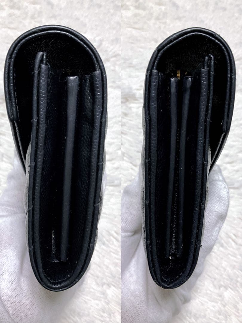 ♡美品♡イヴサンローラン 長財布 レザー Vステッチ キルティング カサンドラ黒