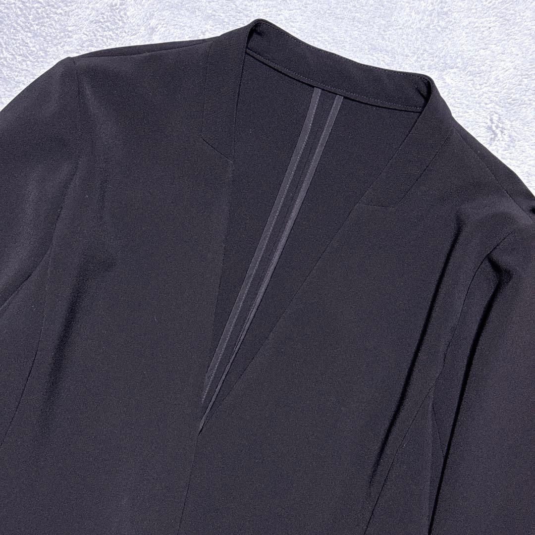 現行【未使用】SOEJU ノーカラージャケット 隠しボタン 40 L 黒