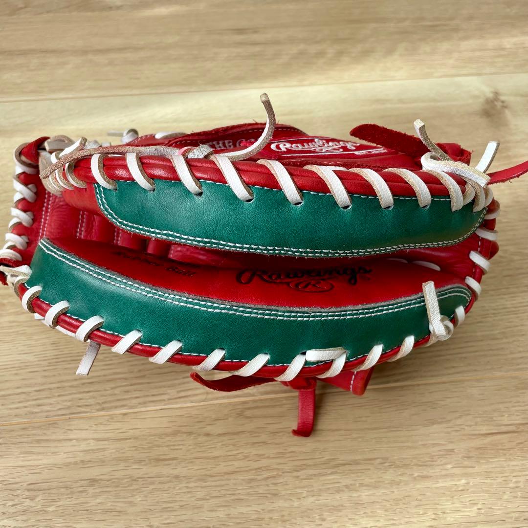 Rawlings ローリングス 軟式 キャッチャーミット　赤　緑