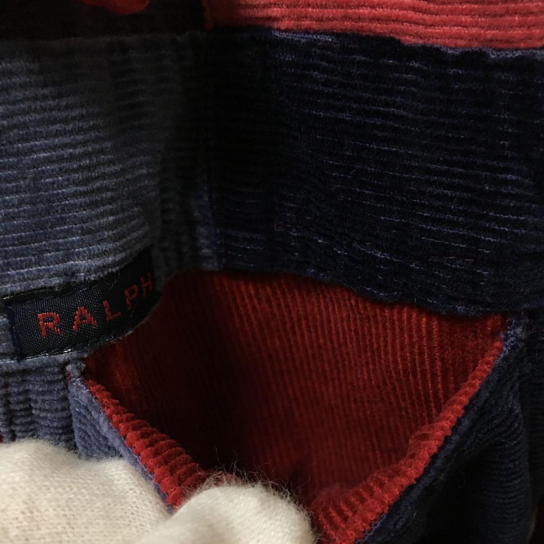 ユーロヴィンテージ　ラルフローレン コーデュロイベスト　デニム　パッチワーク