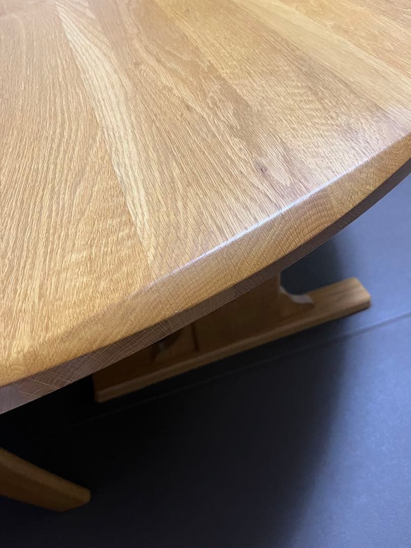 希少飛騨家具　太平産業180センチ半円形　ダイニングテーブル、回転椅子4脚セット