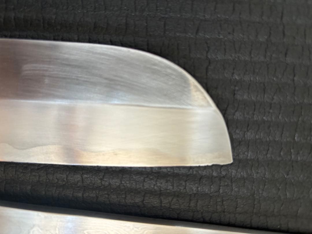 源泉正　墨流し柳刃包丁 青鋼薄刃　出刃セットです30年前