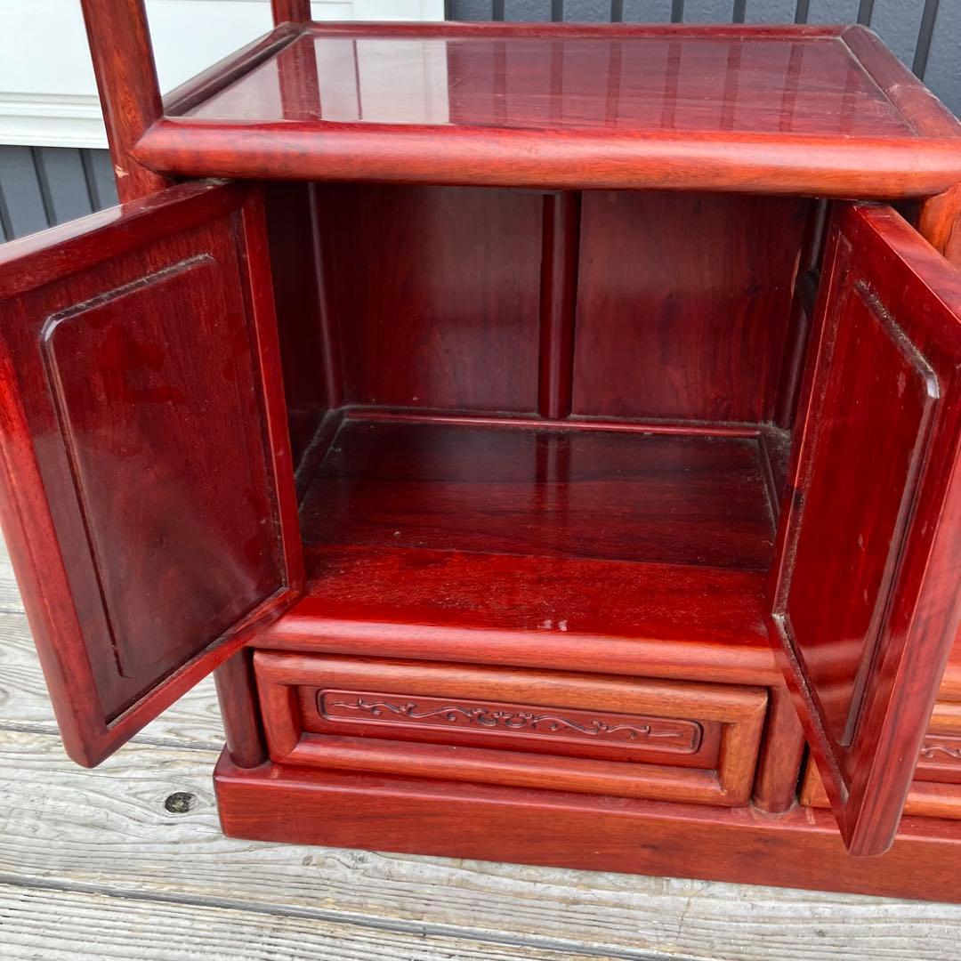 唐木家具 銘木 花梨 茶箪笥 茶棚 飾り棚 中国骨董 サイドボード ビンテージ