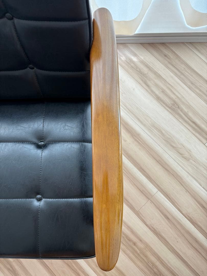 カリモク60 Kチェア ソファ 2人掛け スタンダードブラック 合成皮革