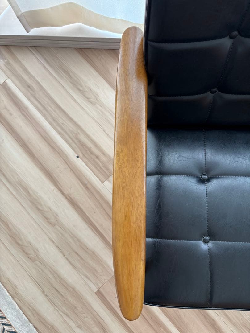 カリモク60 Kチェア ソファ 2人掛け スタンダードブラック 合成皮革