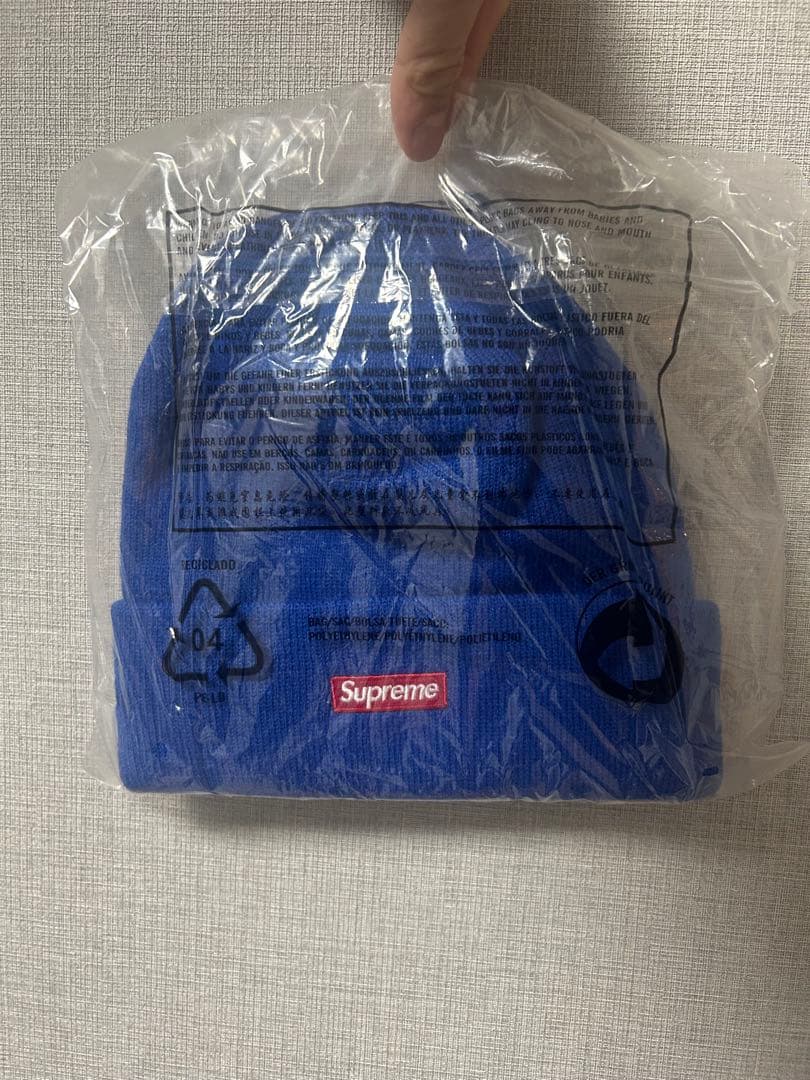 Supremeビーニー　ニット帽Sロゴ　正規品　袋付き新品