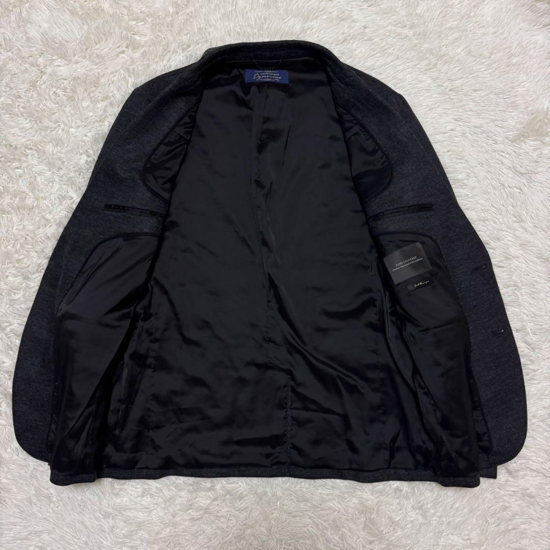 未使用級 XL✨ナノユニバース トラベルスーツ ダメリーノ ストレッチ 黒グレー
