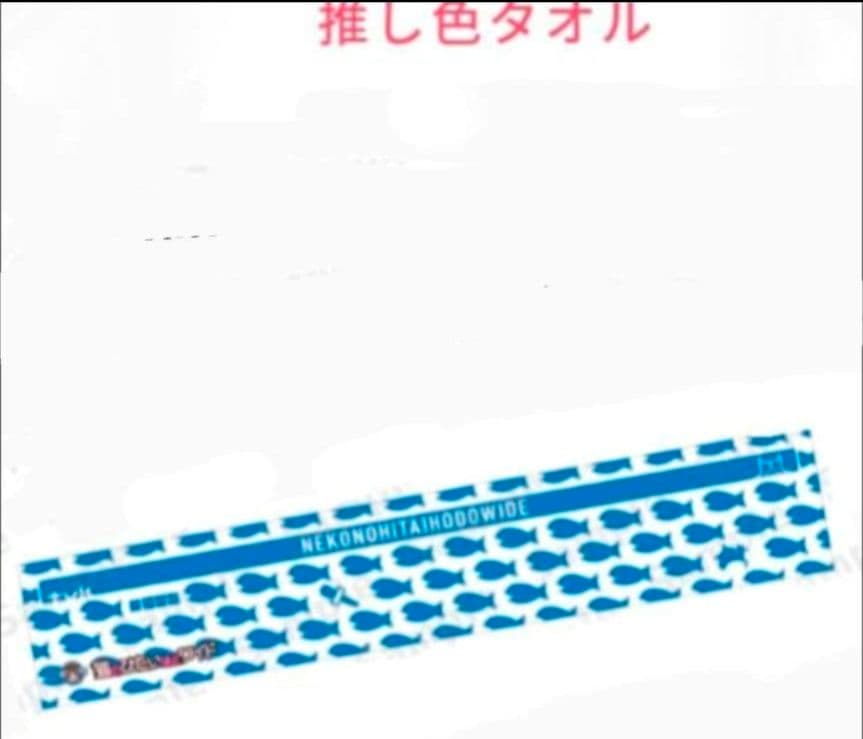 猫のひたいほどワイド 猫と魚の柄の タオル ２種類 セット