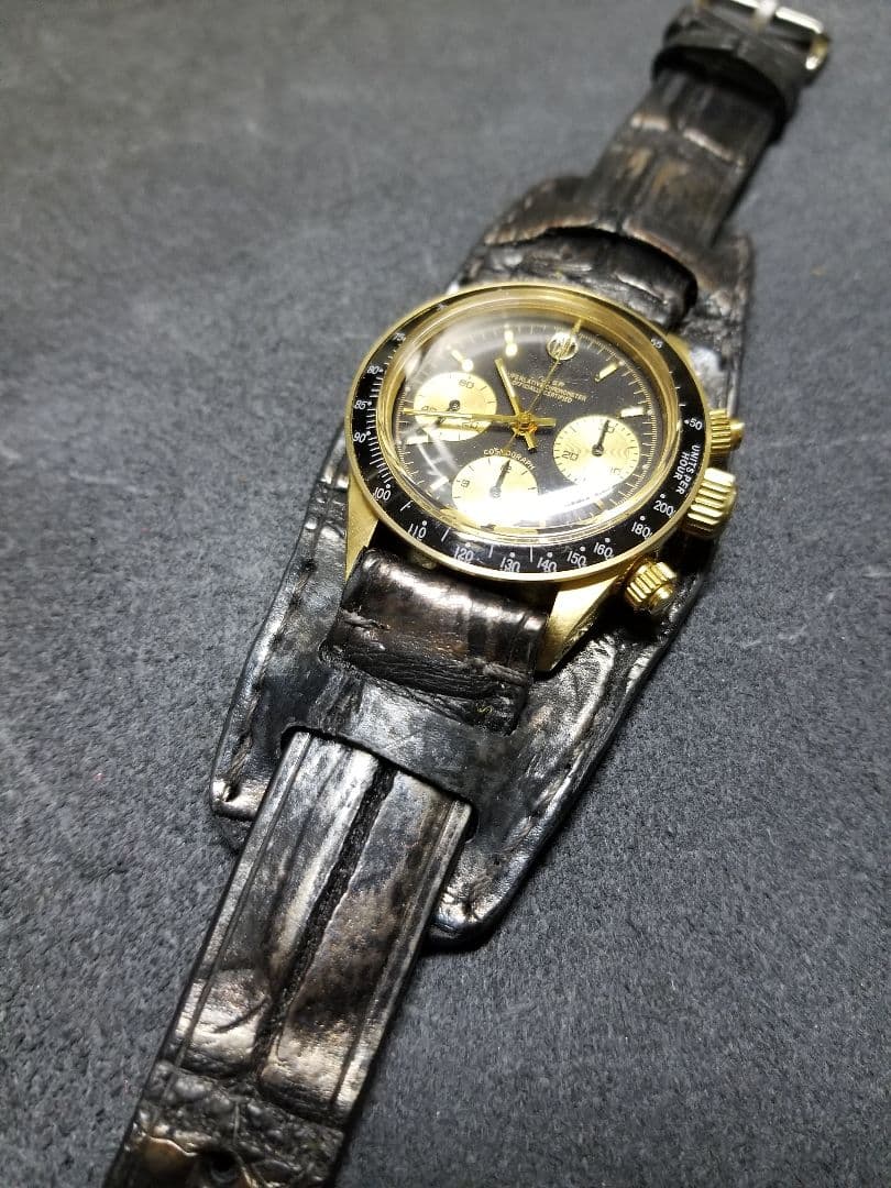 19mm 本物 クロコダイル BUND 裏側完全防水革 半艶マジョーラ