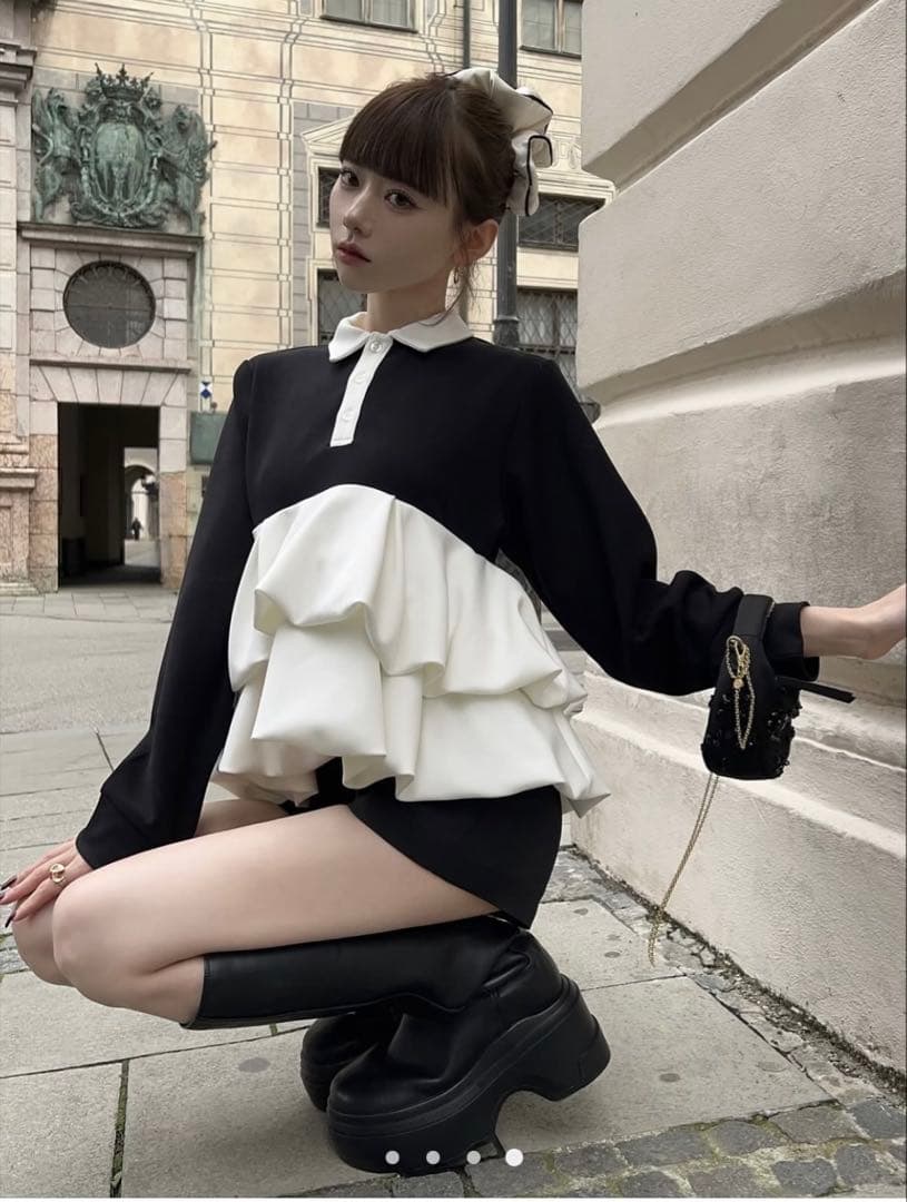 【新品タグ付き】THE TOE Hydra Peplum tops S サイズ