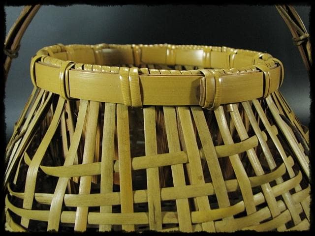 尋牛斎 久田 宗也 宗全作写 置うご 花入 黒田宗傳 宗全籠 書付共箱 f299